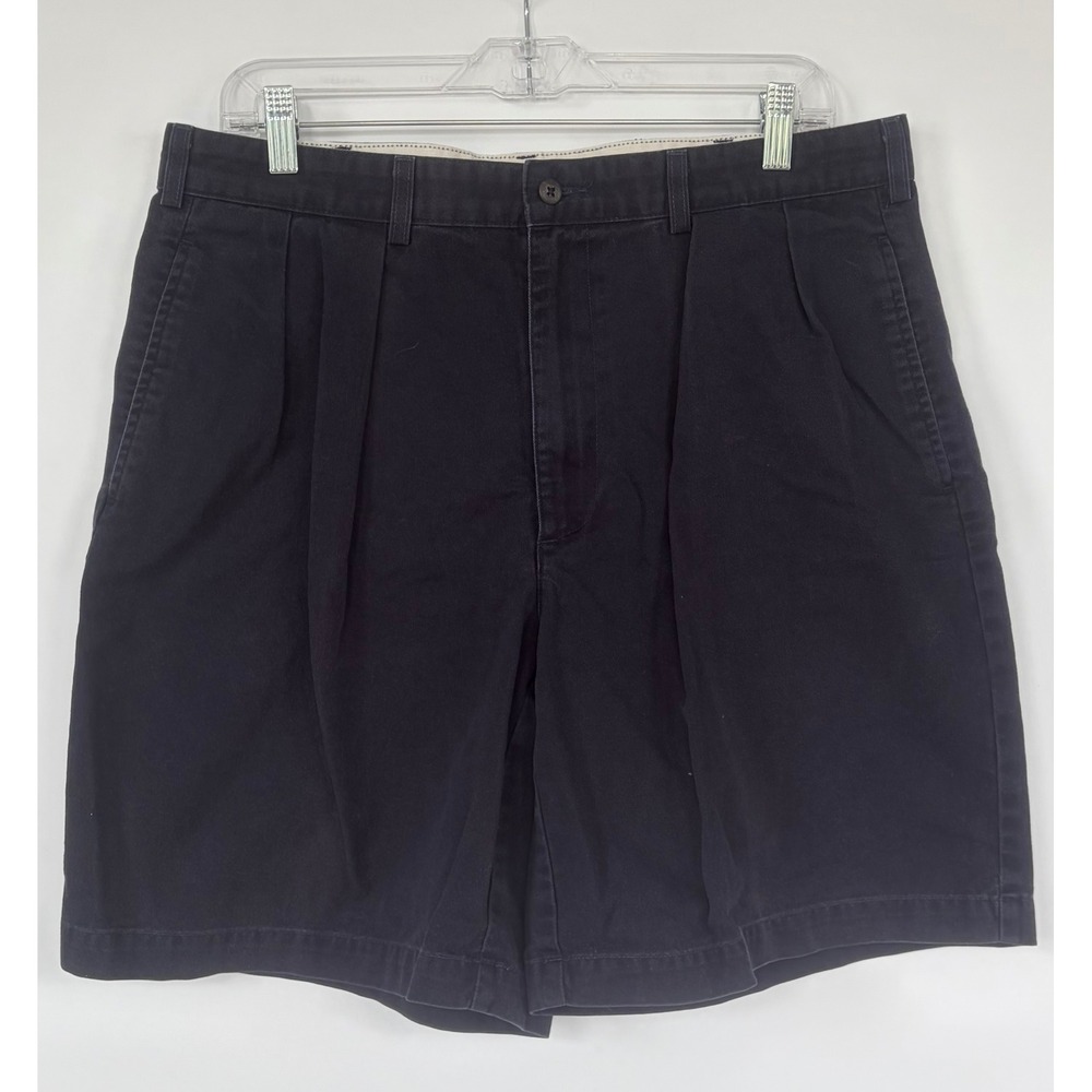 Polo Ralph Lauren Mens Navy Blue Pleated Chino Shorts 36 Cotton Twill Casual - Picture 1 of 6